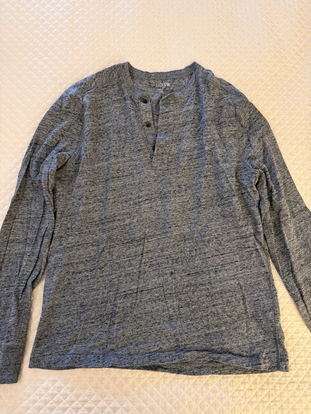 J. Crew Gray Heathered Long-Sleeve Henley